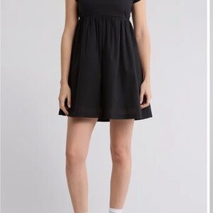 Nordstrom Black Babydoll Mini Dress